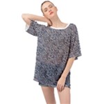 Blue Black Snake Pattern Oversized Chiffon Top