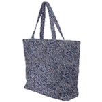 Blue Black Snake Pattern Zip Up Canvas Bag
