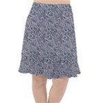 Blue Black Snake Pattern Fishtail Chiffon Skirt