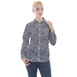 Blue Black Snake Pattern Women s Long Sleeve Pocket Shirt