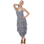 Blue Black Snake Pattern Layered Bottom Dress