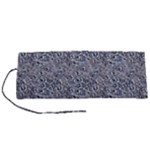 Blue Black Snake Pattern Roll Up Canvas Pencil Holder (S)