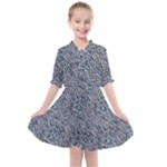 Blue Black Snake Pattern Kids  All Frills Chiffon Dress