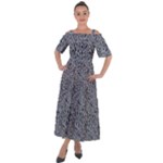 Blue Black Snake Pattern Shoulder Straps Boho Maxi Dress 