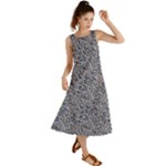 Blue Black Snake Pattern Summer Maxi Dress