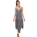 Blue Black Snake Pattern Halter Tie Back Dress 