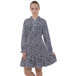 Blue Black Snake Pattern All Frills Dress