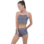 Blue Black Snake Pattern Summer Cropped Co-Ord Set