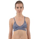 Blue Black Snake Pattern Wrap Around Bikini Top