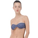 Blue Black Snake Pattern Classic Bandeau Bikini Top 