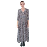 Blue Black Snake Pattern Button Up Maxi Dress