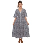 Blue Black Snake Pattern Kimono Sleeve Boho Dress