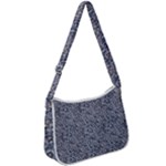 Blue Black Snake Pattern Zip Up Shoulder Bag