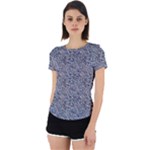 Blue Black Snake Pattern Back Cut Out Sport T-Shirt