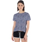 Blue Black Snake Pattern Open Back Sport T-Shirt