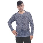 Blue Black Snake Pattern Men s Pique Long Sleeve T-Shirt