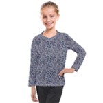 Blue Black Snake Pattern Kids  Long Mesh T-Shirt