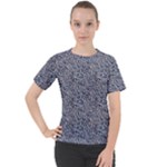 Blue Black Snake Pattern Women s Sport Raglan T-Shirt
