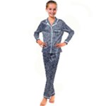Blue Black Snake Pattern Kids  Satin Long Sleeve Pajamas Set