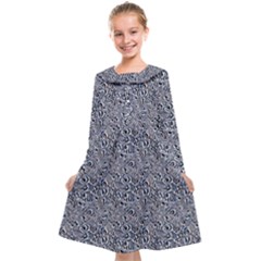 Blue Black Snake Pattern Kids  Midi Sailor Dress from ArtsNow.com