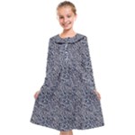 Blue Black Snake Pattern Kids  Midi Sailor Dress