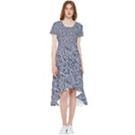 Blue Black Snake Pattern High Low Boho Dress