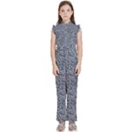 Blue Black Snake Pattern Kids  Sleeveless Ruffle Edge Band Collar Chiffon One Piece