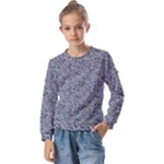 Blue Black Snake Pattern Kids  Long Sleeve T-Shirt with Frill 