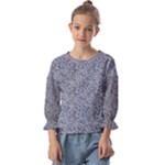 Blue Black Snake Pattern Kids  Cuff Sleeve Top