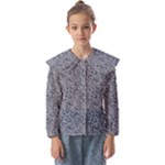 Blue Black Snake Pattern Kids  Peter Pan Collar Blouse