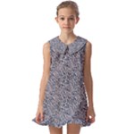 Blue Black Snake Pattern Kids  Pilgrim Collar Ruffle Hem Dress