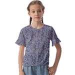 Blue Black Snake Pattern Kids  Cuff Sleeve Scrunch Bottom T-Shirt