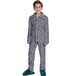 Blue Black Snake Pattern Kids  Long Sleeve Velvet Pajamas Set