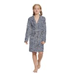 Blue Black Snake Pattern Kids  Long Sleeve Velvet Lounge Robe