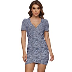 Low Cut Cap Sleeve Mini Dress 