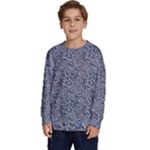 Blue Black Snake Pattern Kids  Crewneck Sweatshirt
