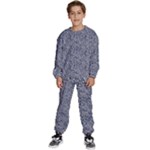 Blue Black Snake Pattern Kids  Sweatshirt set