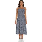 Blue Black Snake Pattern Sleeveless Shoulder Straps Boho Dress