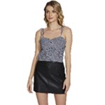 Blue Black Snake Pattern Flowy Camisole Tie Up Top