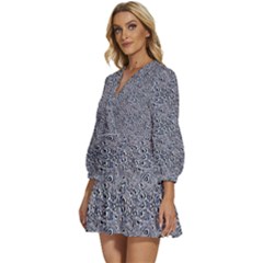 V-Neck Placket Mini Dress 