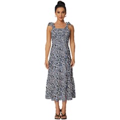 Tie-Strap Tiered Midi Chiffon Dress 