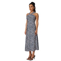 Sleeveless Cross Front Cocktail Midi Chiffon Dress 