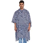 Blue Black Snake Pattern Men s Hooded Rain Ponchos