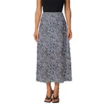 Blue Black Snake Pattern Classic Midi Chiffon Skirt