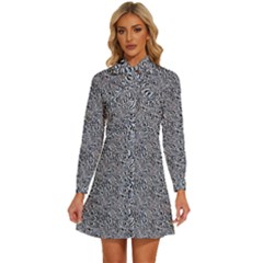 Women s Long Sleeve Bow Deco Button Up Dress 