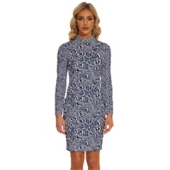 Long Sleeve Shirt Collar Bodycon Dress 