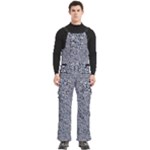 Blue Black Snake Pattern Men s Side Zip Front Pouch Ski And Snowboard Bib Pants	