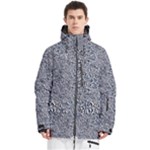 Blue Black Snake Pattern Men s Multi Pockets Zip Ski and Snowboard Waterproof Breathable Jacket