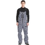 Blue Black Snake Pattern Men s Front Zip Ski And Snowboard Bib Pants