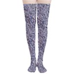 Blue Black Snake Pattern Thigh High Stockings